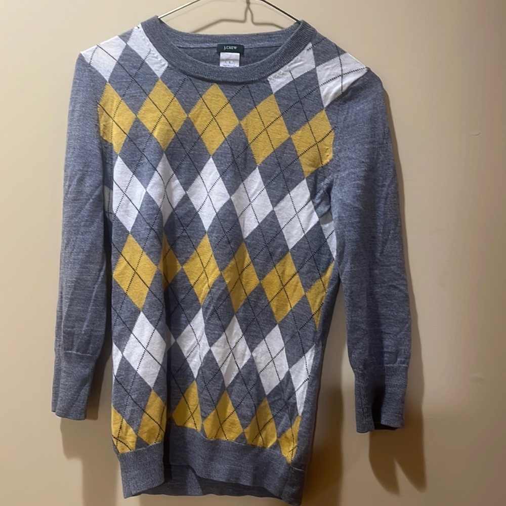 Jcrew argyle sweater size small